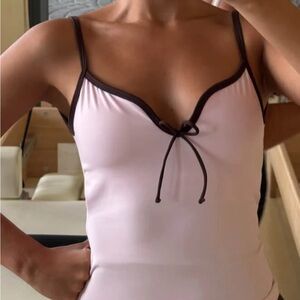 Elegant Pink and Brown Women's Tank Top